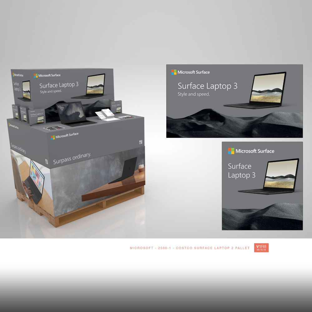 Microsoft Surface Laptop 3 Pallet Display 2020 SHOP! Bronze OMA Award